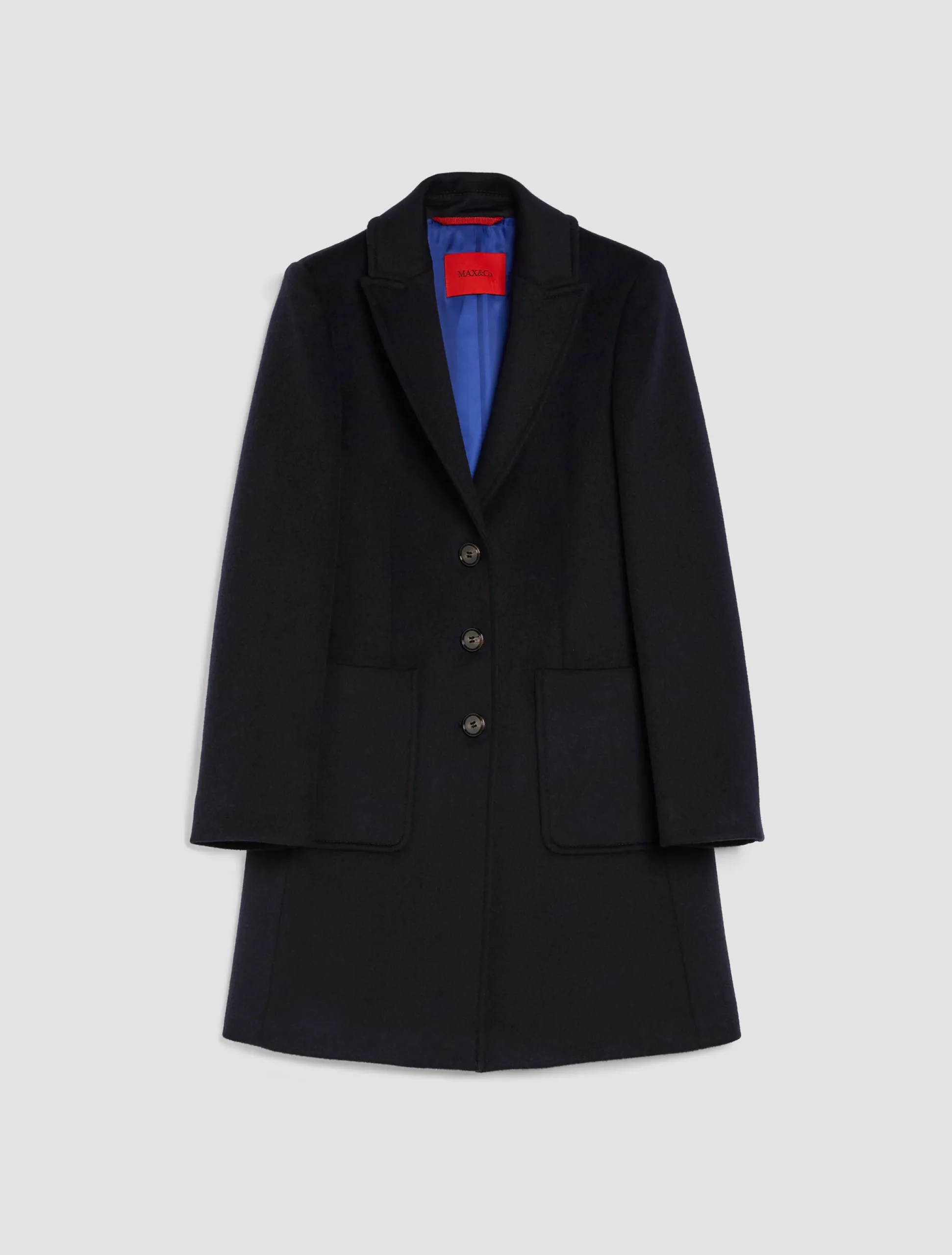 Double-faced wool-blend coat
