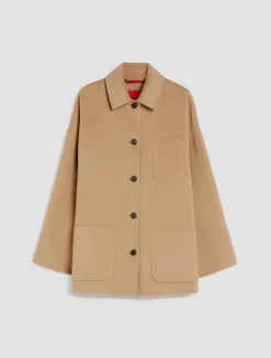 Double-faced wool-blend coat