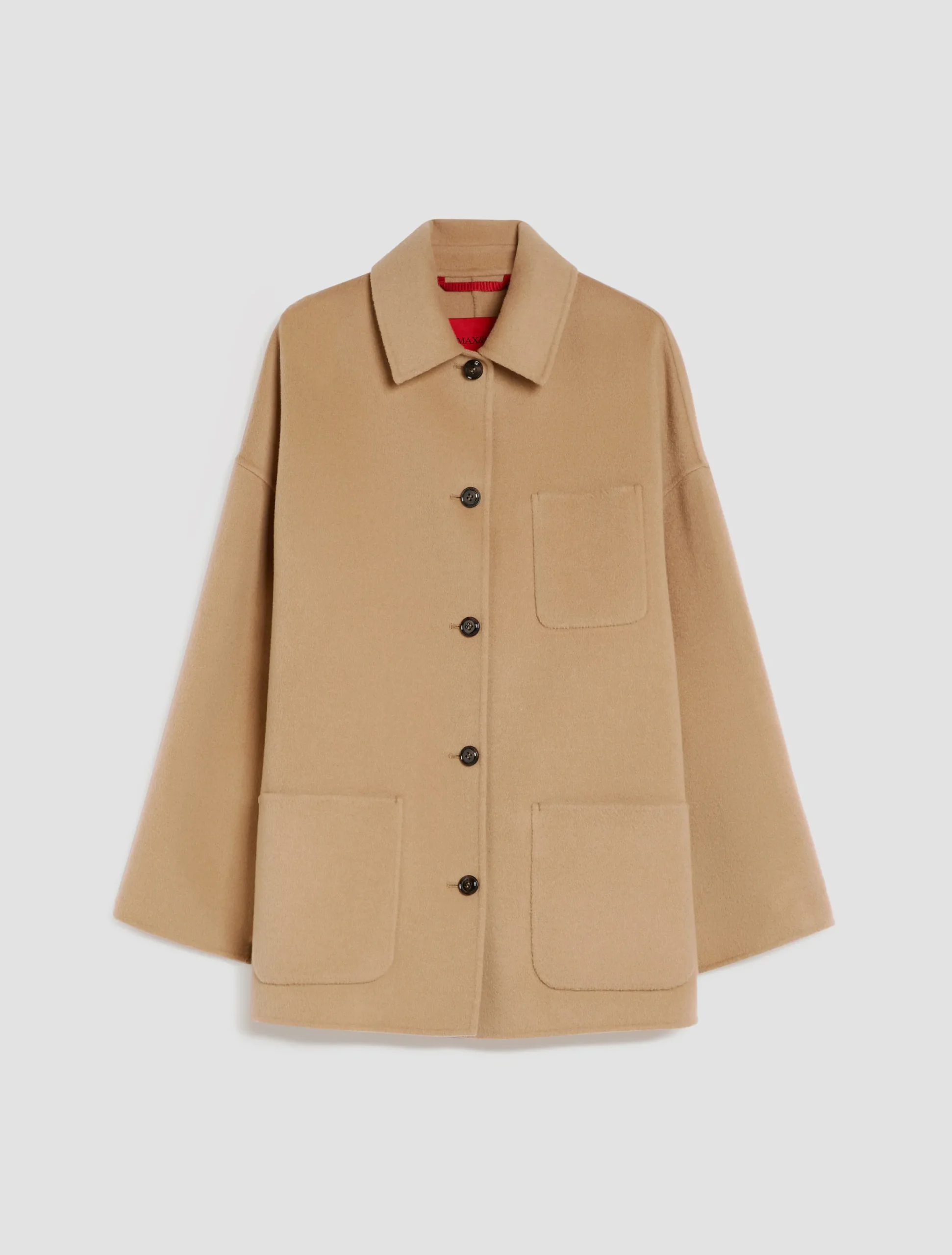 Double-faced wool-blend coat