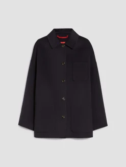 Double-faced wool-blend coat