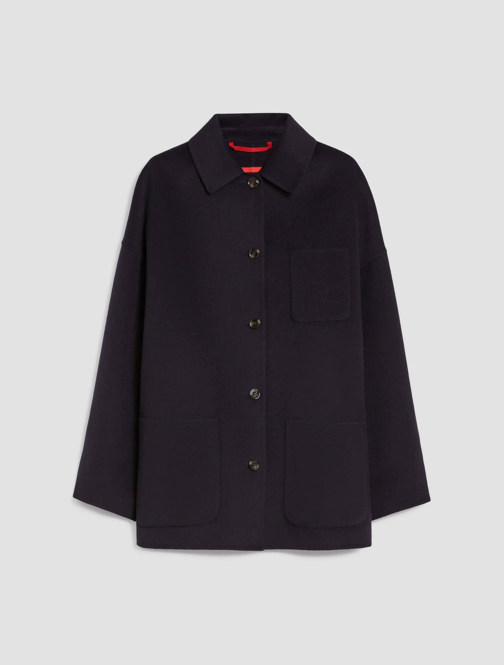 Double-faced wool-blend coat