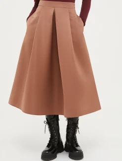 Duchess-satin corolla skirt