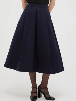 Duchess-satin corolla skirt
