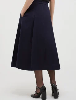 Duchess-satin corolla skirt