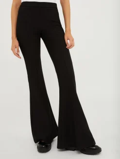 Flared canvas trousers
