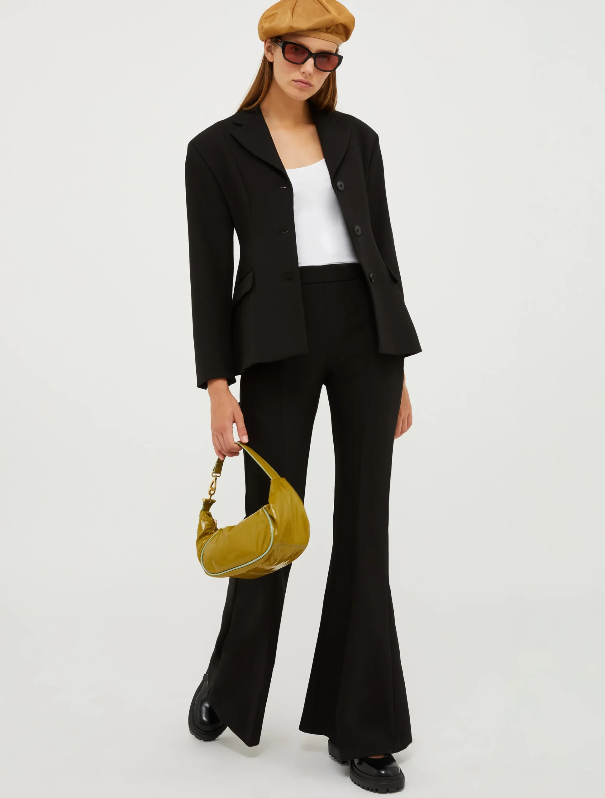 Flared canvas trousers
