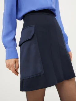 Flared jersey mini skirt