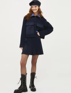 Flared jersey mini skirt