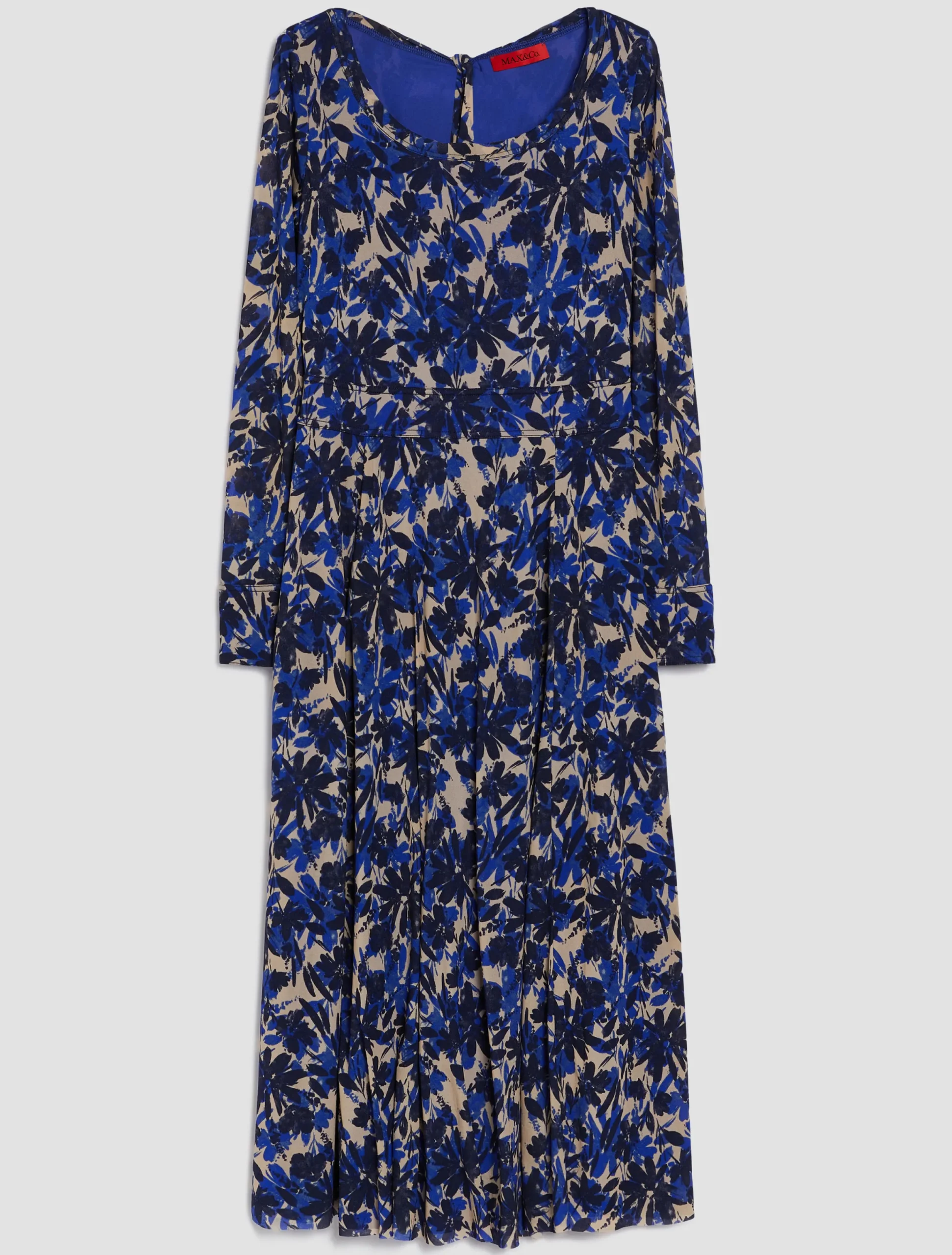 Flared tulle-jersey dress