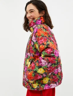 Floral padded puffer jacket