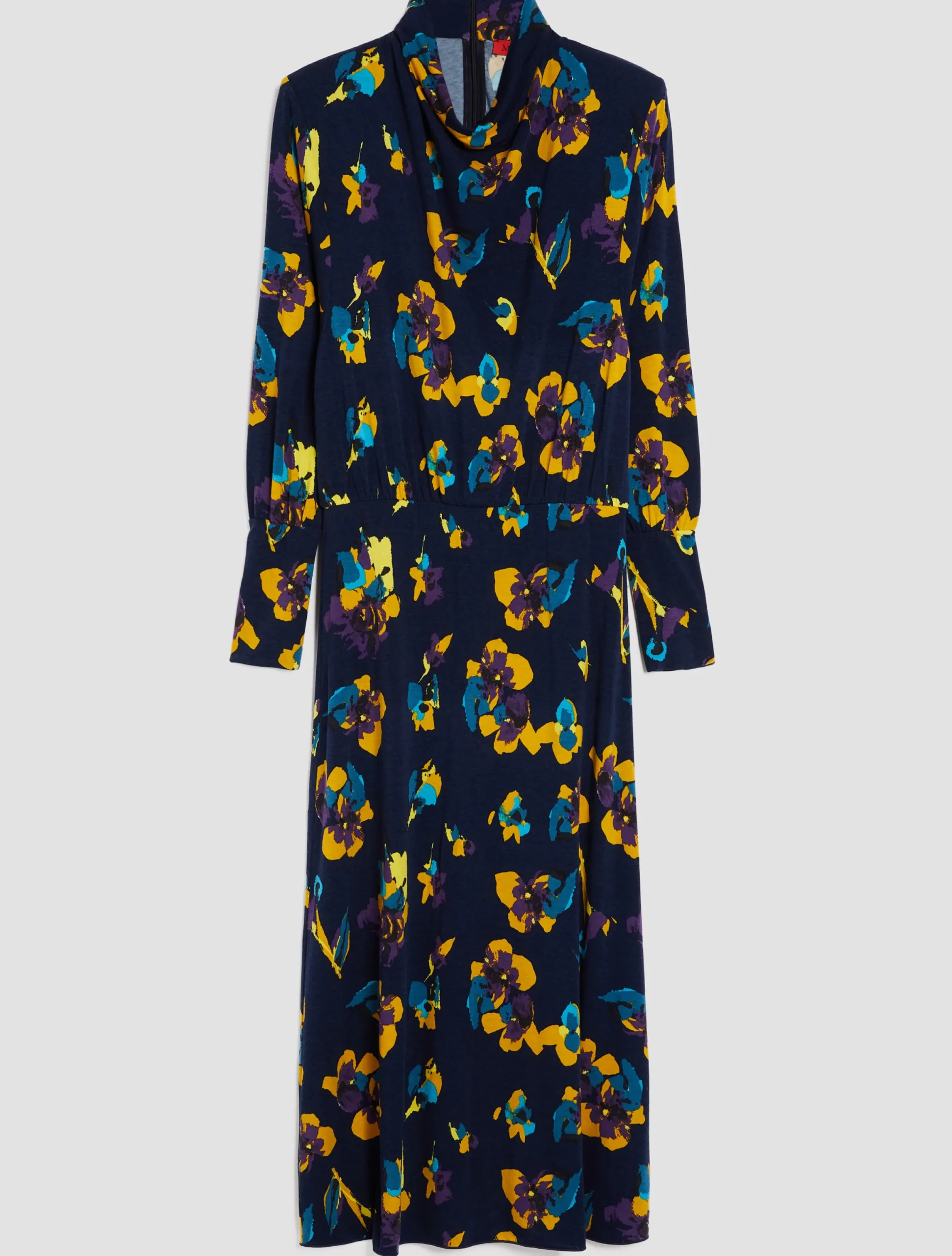 Floral wool-jersey midi dress