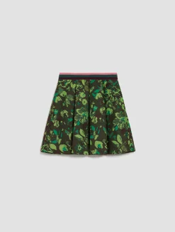 Floral-jacquard skirt