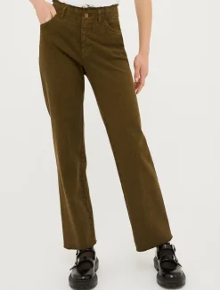 Fringed straight-leg trousers