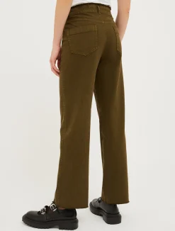 Fringed straight-leg trousers