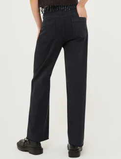Fringed straight-leg trousers