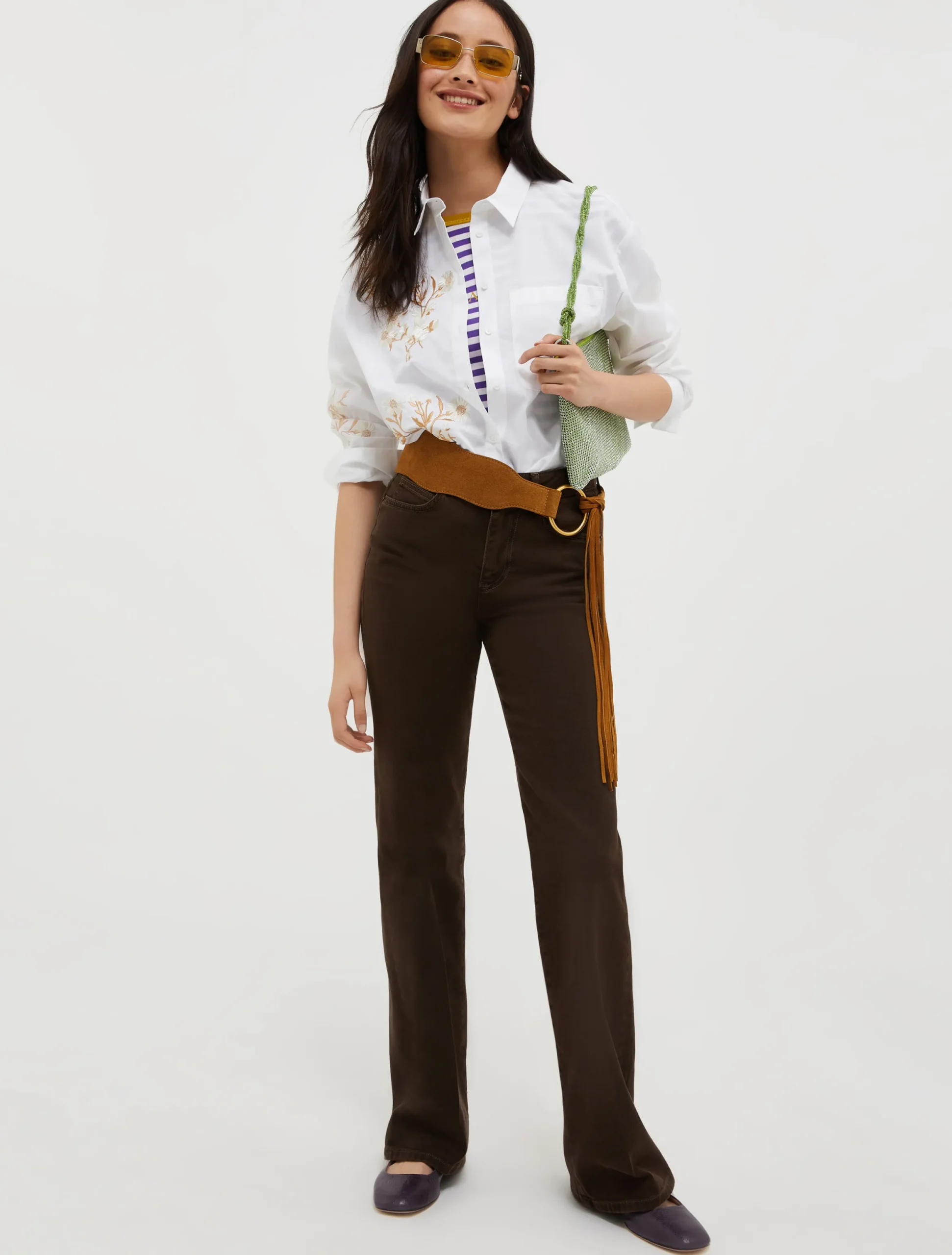 Fringed suede belt