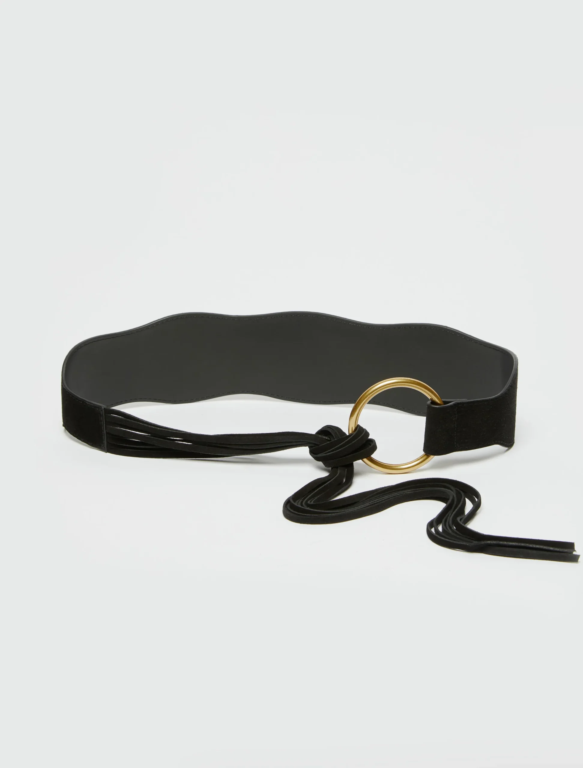 Fringed suede belt