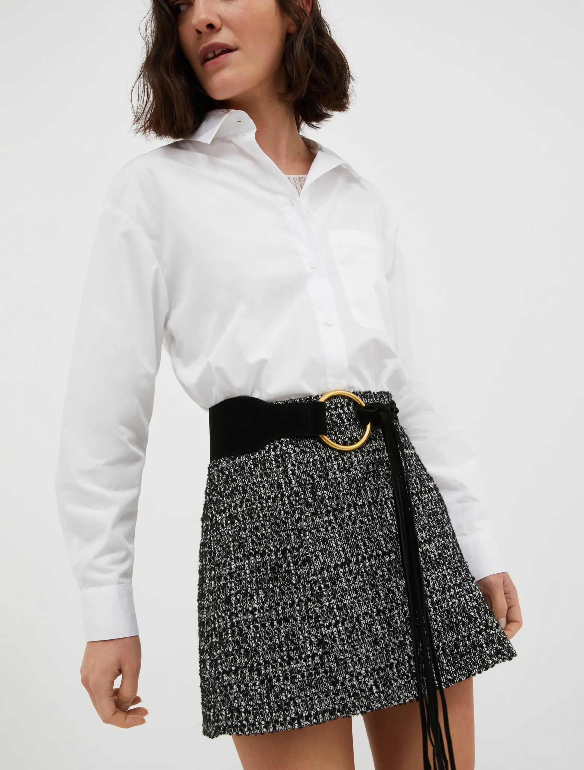 Fringed suede belt