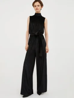 Glittered velvet-jersey jumpsuit