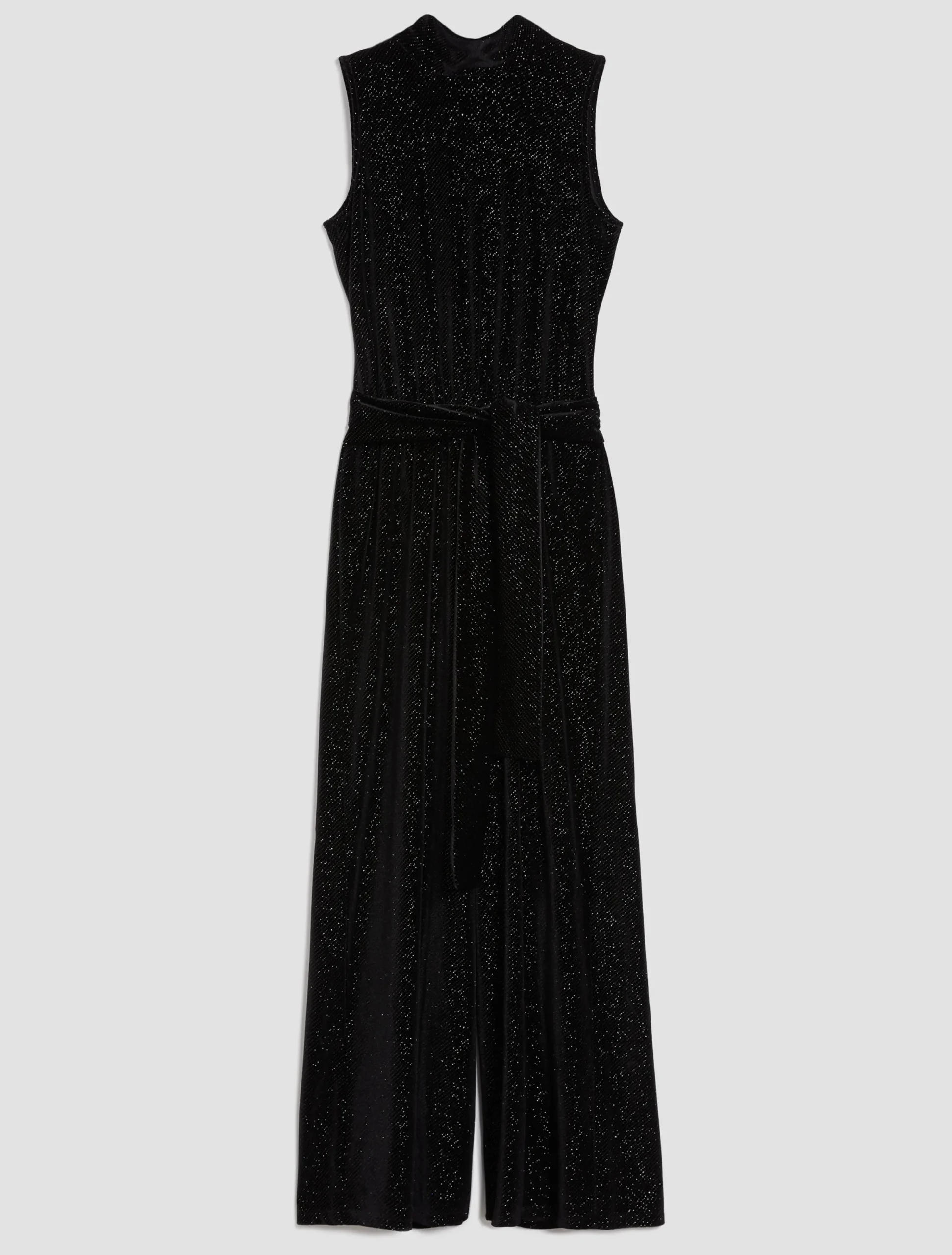 Glittered velvet-jersey jumpsuit