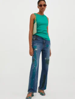 Hand-painted hipster jeans
