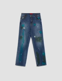 Hand-painted hipster jeans