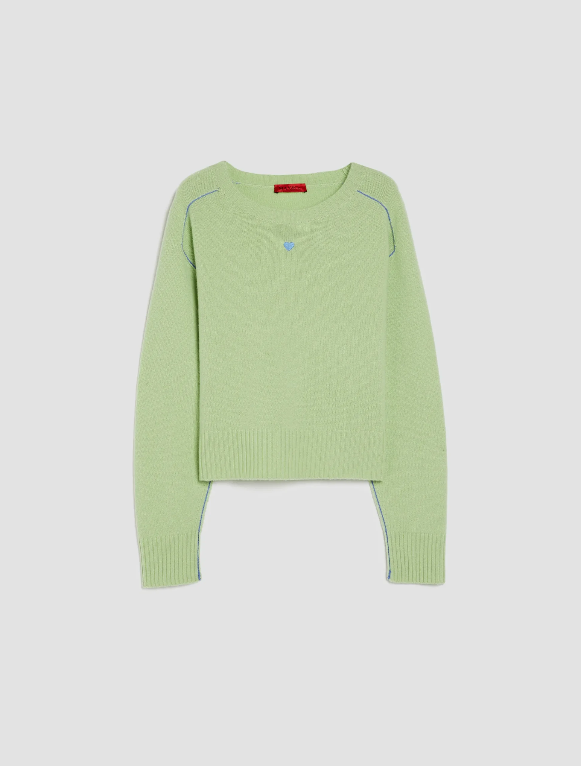 Heart-embroidered cashmere jumper
