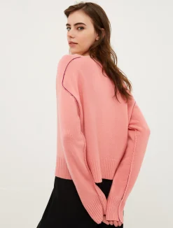 Heart-embroidered cashmere jumper
