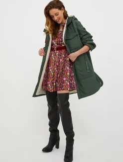 Hooded brushed-cotton parka