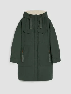Hooded brushed-cotton parka