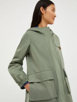 Hooded water-repellent parka