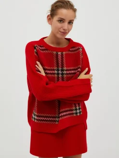 Jacquard pure wool jumper