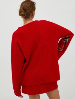 Jacquard pure wool jumper
