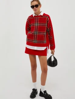Jacquard pure wool jumper