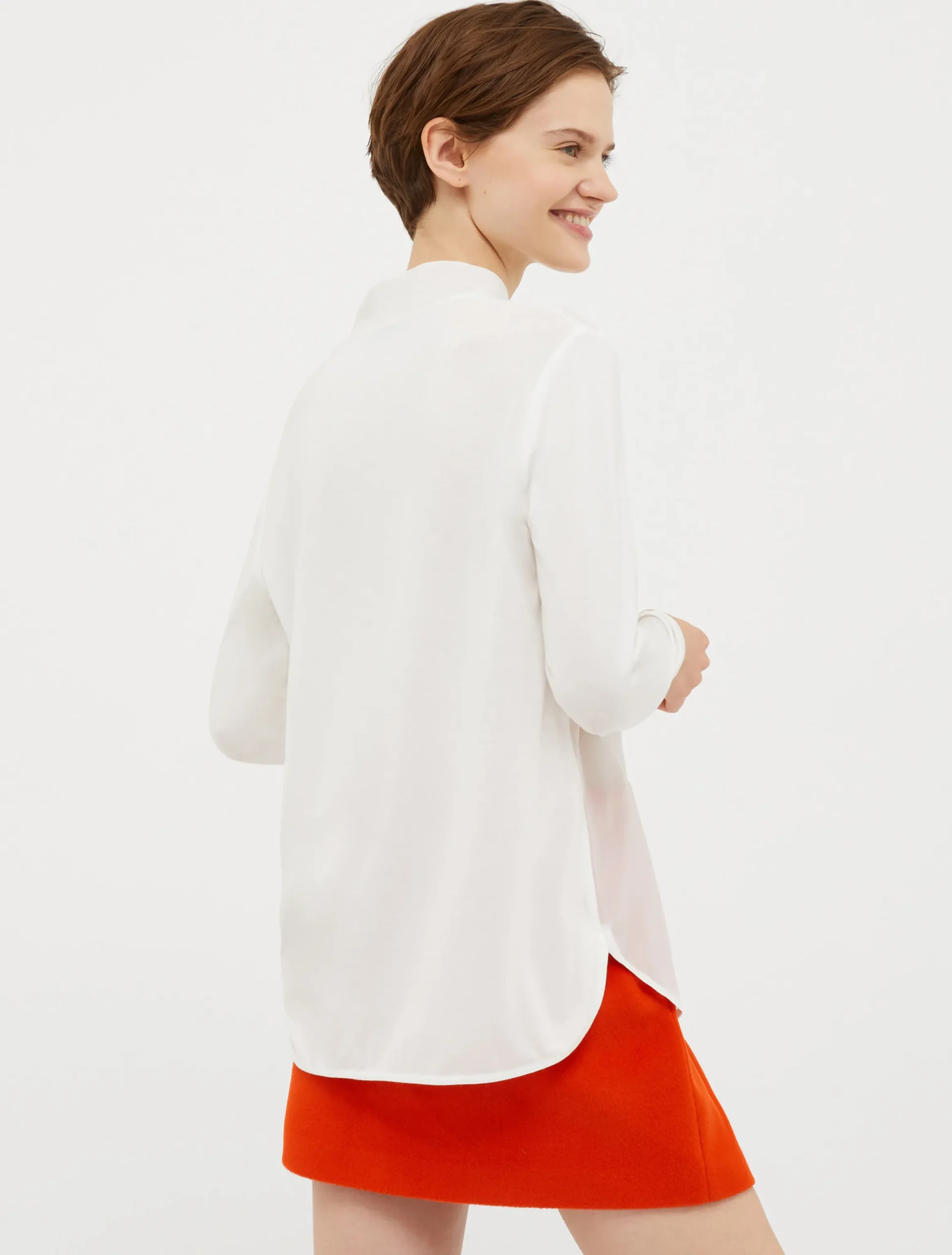 Jersey and silk blouse
