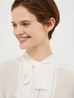 Jersey and silk blouse