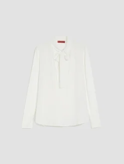Jersey and silk blouse
