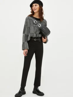 Kick-flare stretch trousers