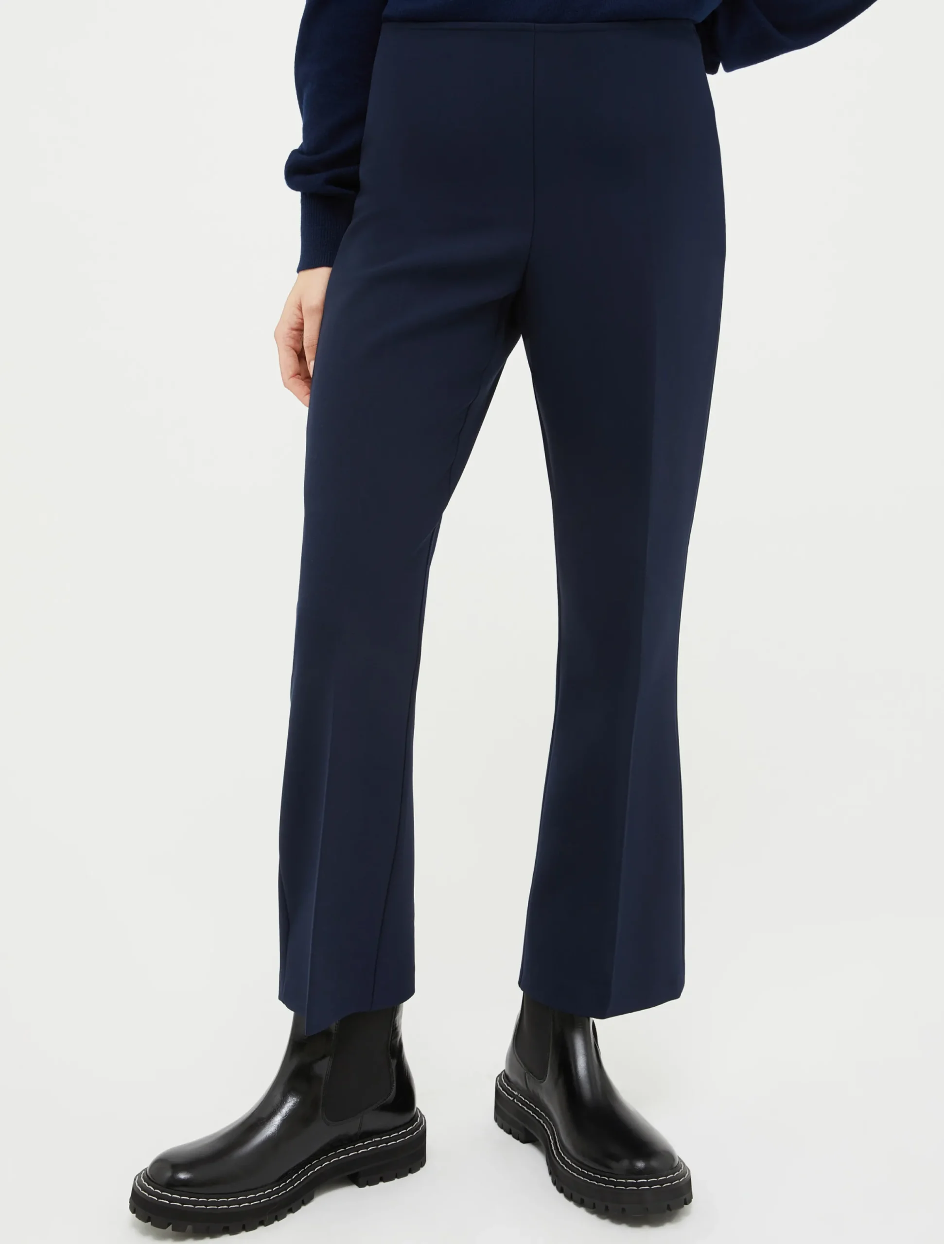 Kick-flare stretch trousers