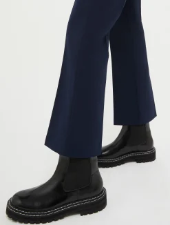 Kick-flare stretch trousers