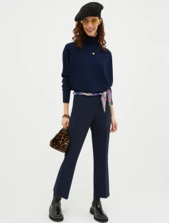 Kick-flare stretch trousers