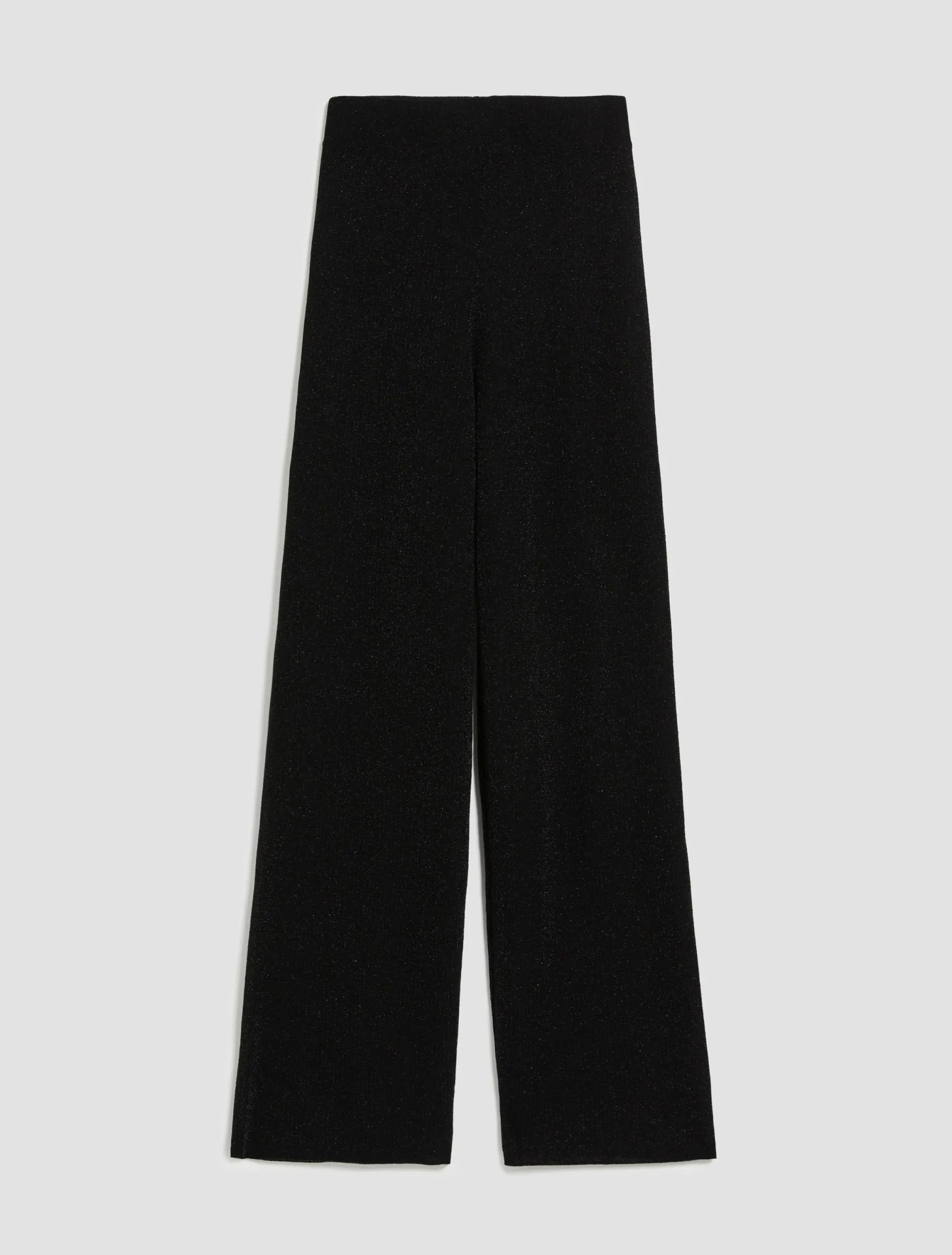 Knitted lurex wide-leg trousers