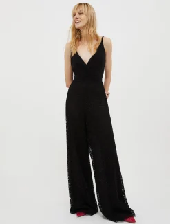 Lace stretch-jersey jumpsuit