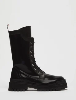 Lace-up combat boots