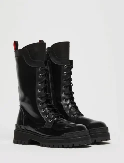 Lace-up combat boots