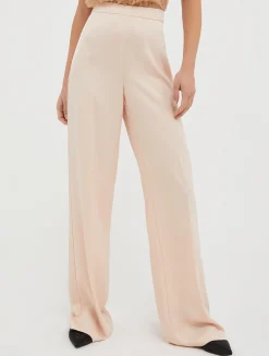 Loose-fit satin trousers