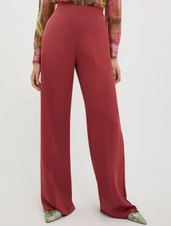 Loose-fit satin trousers