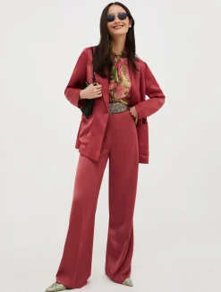 Loose-fit satin trousers
