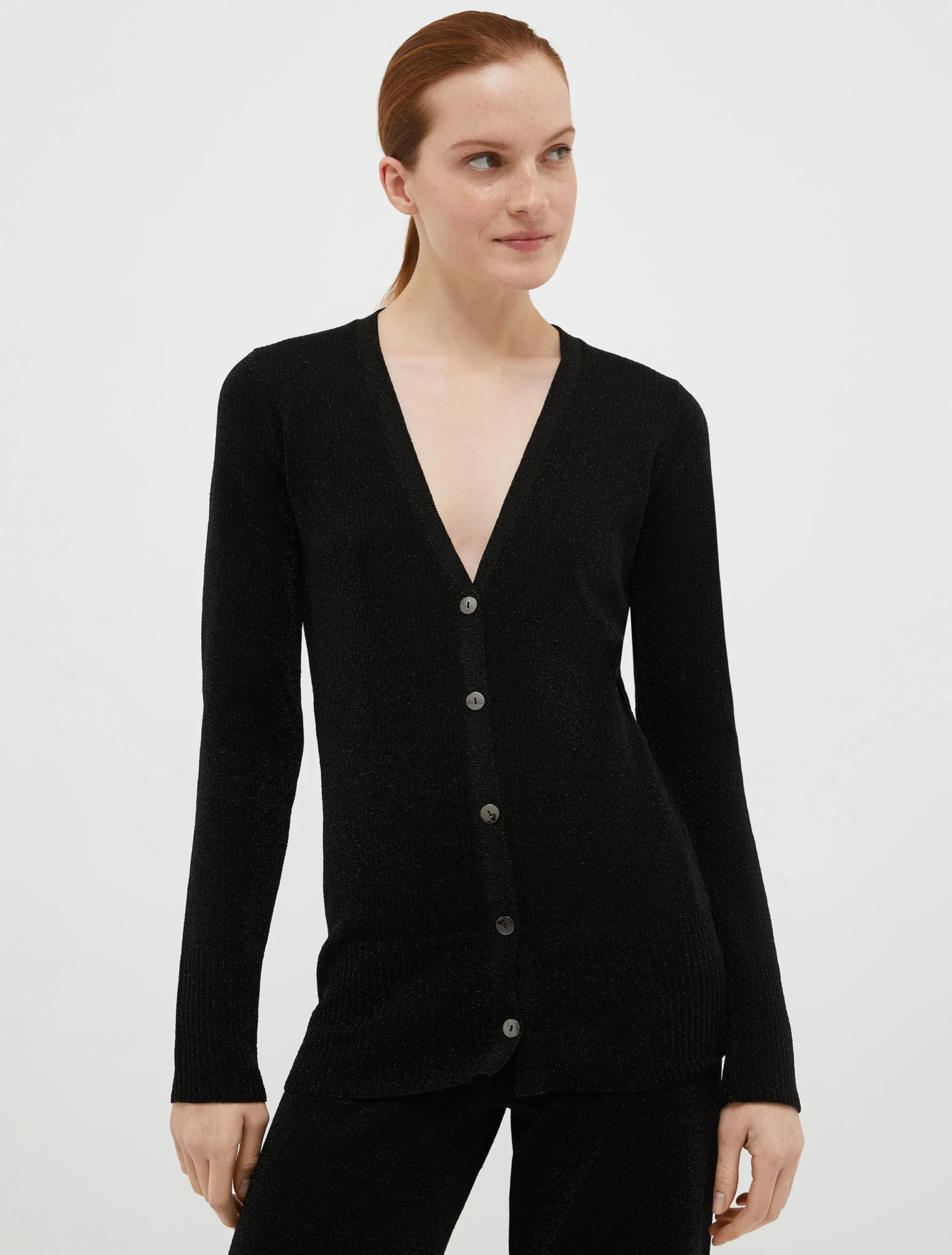 Lurex knitted cardigan