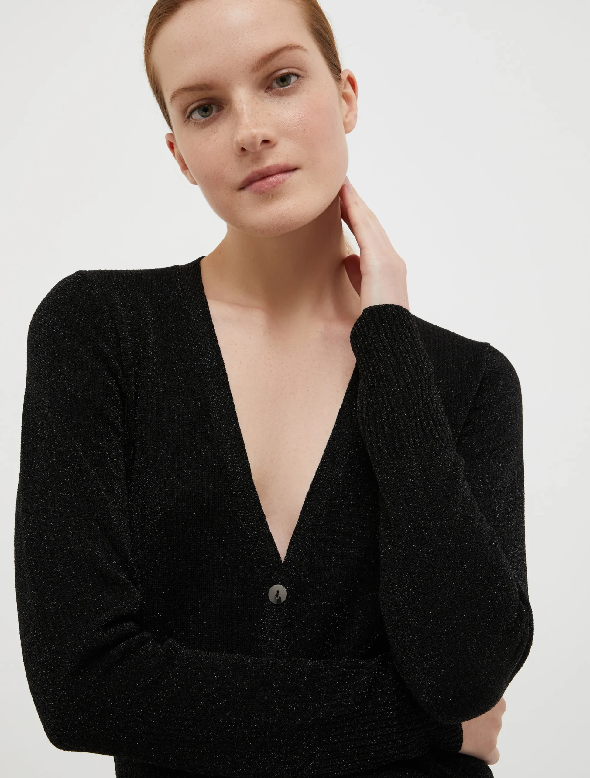 Lurex knitted cardigan